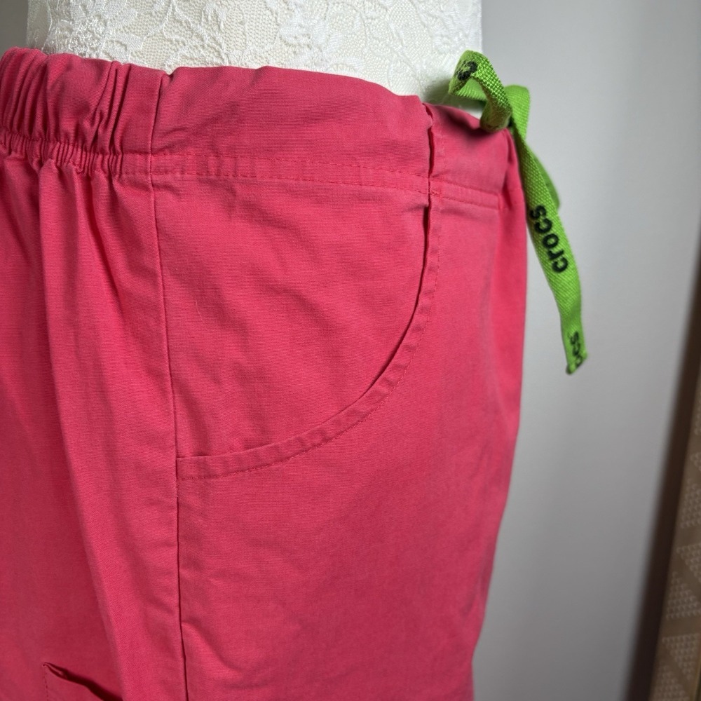 Crocs Womens M Pink Scrub Pants Medical Nursing Y2K Cargo Cotton Blend - Picture 6 of 16